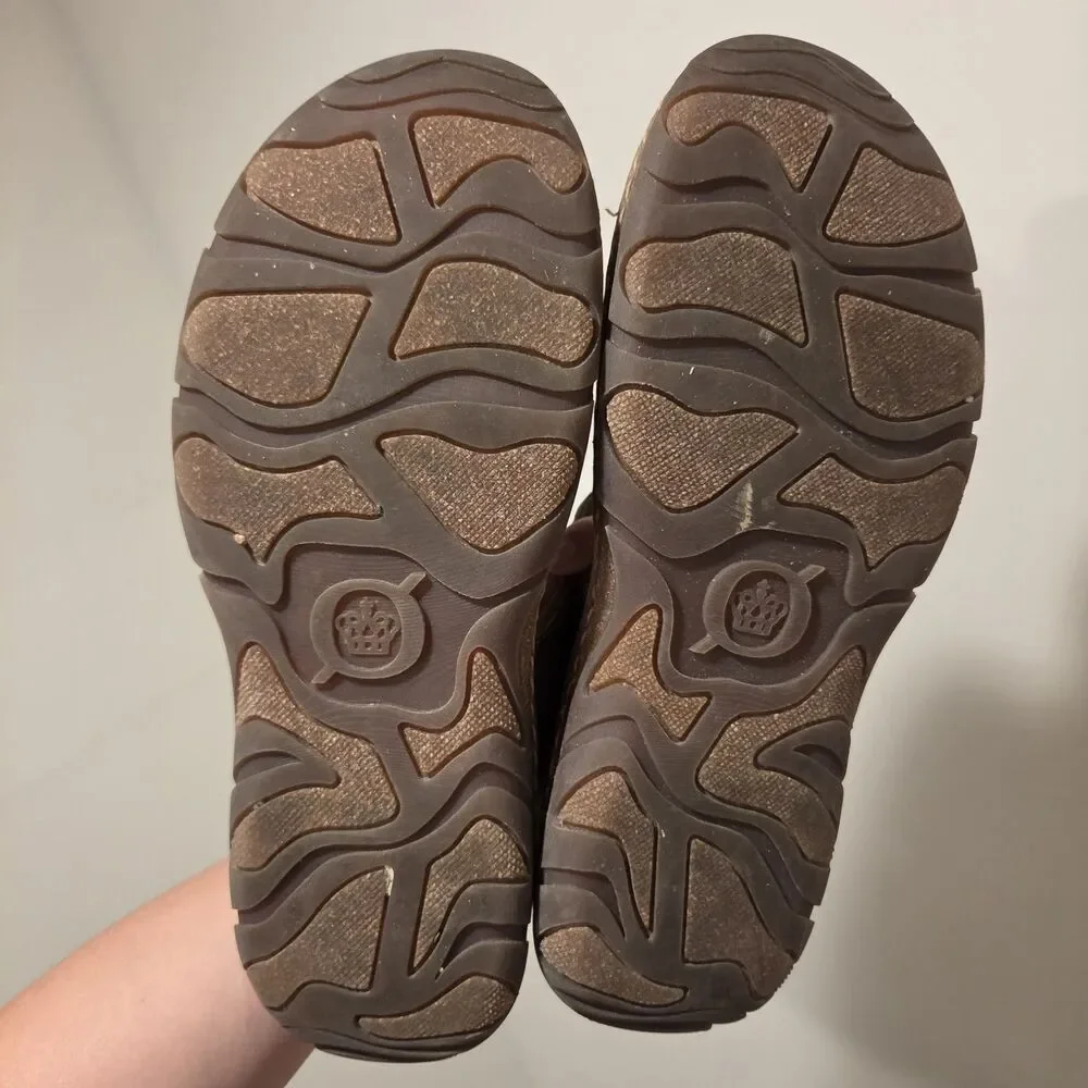 Born Custer Sandals US 11 Men Slingback Brown Leather Fisherman Dad Indie H61206